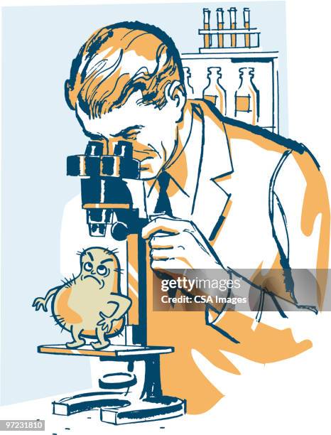 scientist - scientist microscope stock illustrations