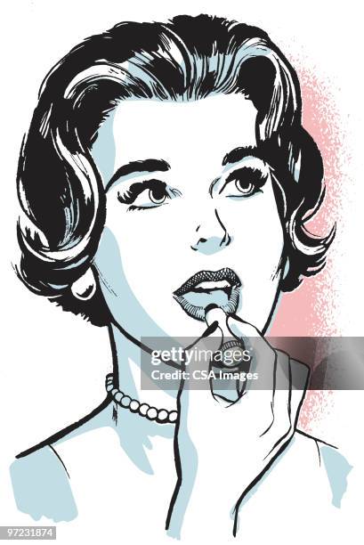 woman - lipstick stock illustrations