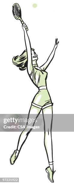 tennis player - squash racket stock illustrations