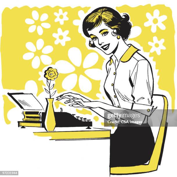 woman - happy office stock illustrations