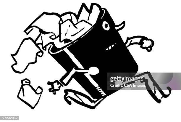 trash can - garbage bin stock illustrations