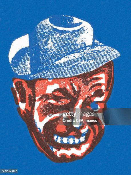 hobo clown - face mask wrong stock illustrations