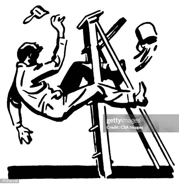 ladder - ladder fall stock illustrations