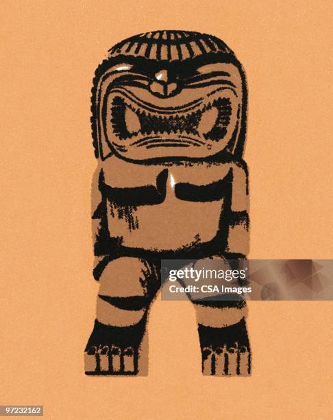 tiki totem - voodoo stock illustrations