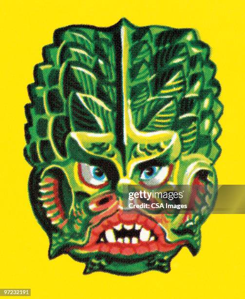 sea monster - alien head stock illustrations
