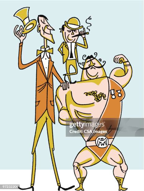 strongman - small group exercise stock illustrations