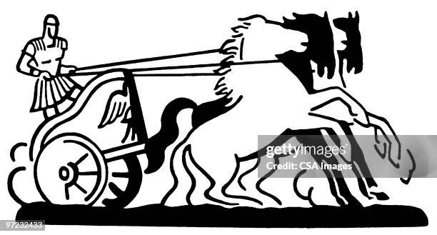 stockillustraties, clipart, cartoons en iconen met chariot - romeins