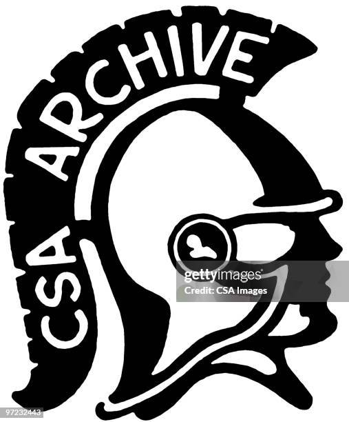 csa roman - trojan helmet stock illustrations