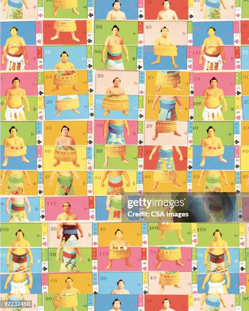 sumo wrestler pattern - sujo stock illustrations