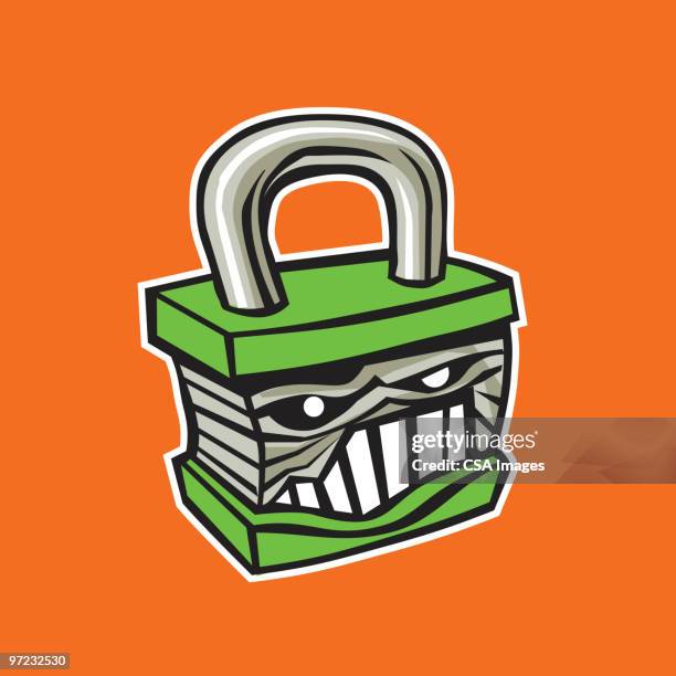 lock - determination face stock illustrations