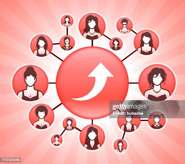 arrow up women's rights pink vector background - up arrows background stock illustrations