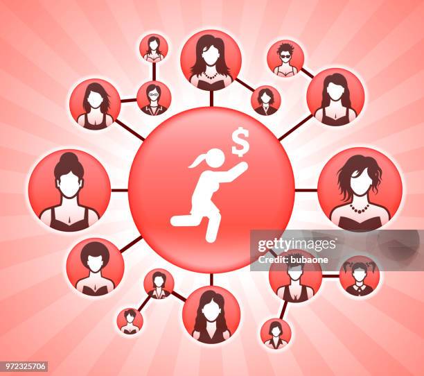 chasing money women's rights pink vector background - revealing stock illustrations