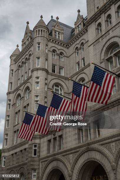 The entrance to the Trump International Hotel is viewed on June 5, 2018 in Washington, D.C. The nation's capital, the sixth largest metropolitan area...