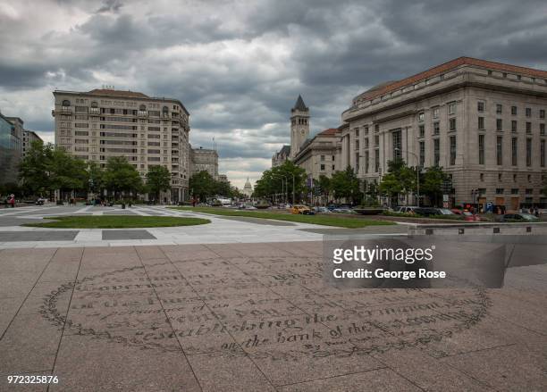 Thunderstorm clouds build over Pennsylvania Avenue on June 5, 2018 in Washington, D.C. The nation's capital, the sixth largest metropolitan area in...