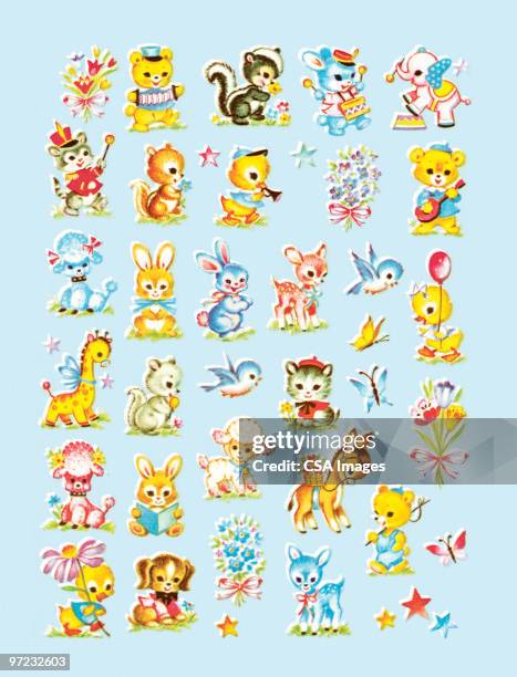 baby animal pattern - poodle stock illustrations