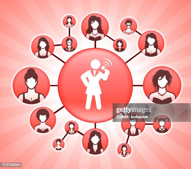 public speaking women's rights pink vector background - stand up comedy stock illustrations