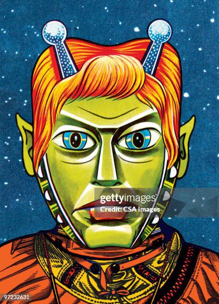 alien - rotes haar stock-grafiken, -clipart, -cartoons und -symbole