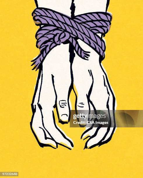 tied hands - tying stock-grafiken, -clipart, -cartoons und -symbole