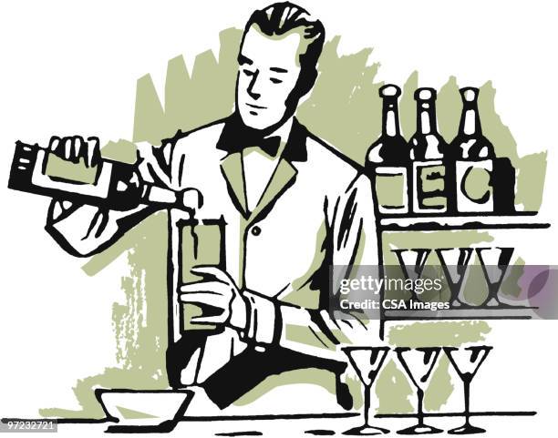 bartending - bar counter stock illustrations