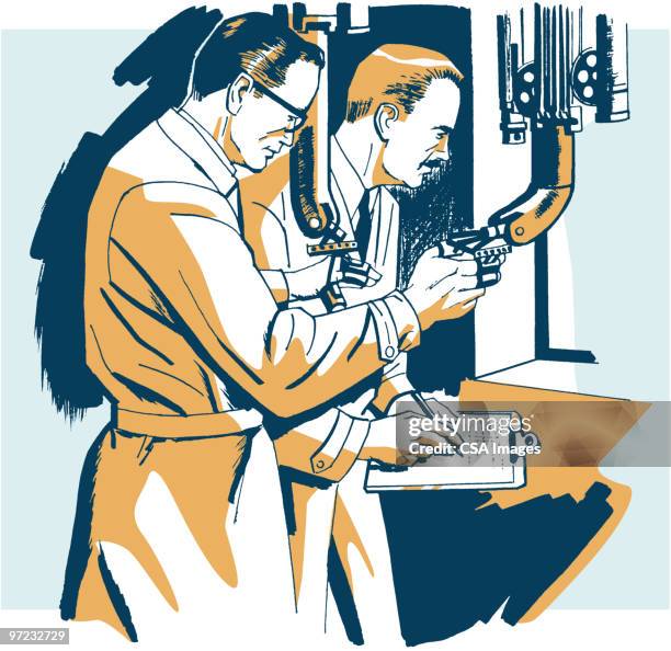 scientists - two scientists stock illustrations