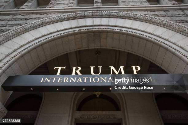 The entrance to the Trump International Hotel is viewed on June 5, 2018 in Washington, D.C. The nation's capital, the sixth largest metropolitan area...