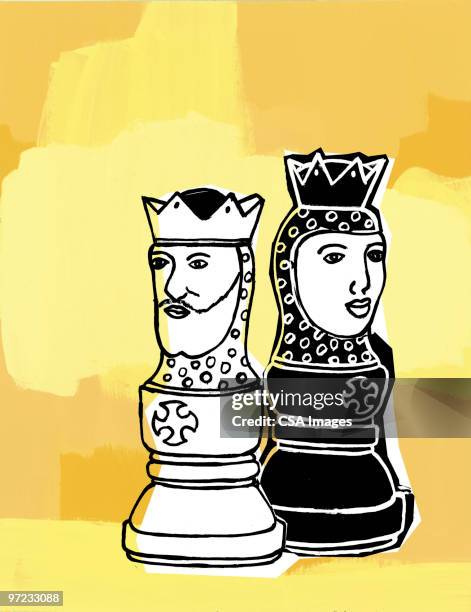 king me queen me - chess stock illustrations