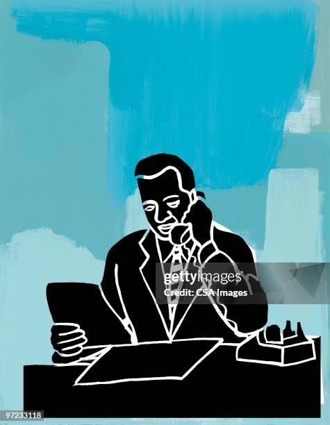 office work - business meeting customer service stock illustrations