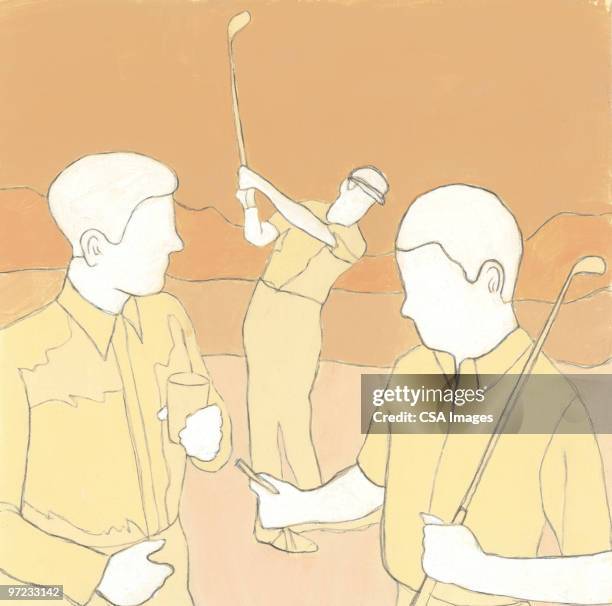 golf outing - language course stock illustrations