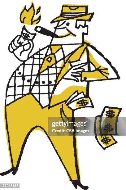 man with money - dumb stock illustrations