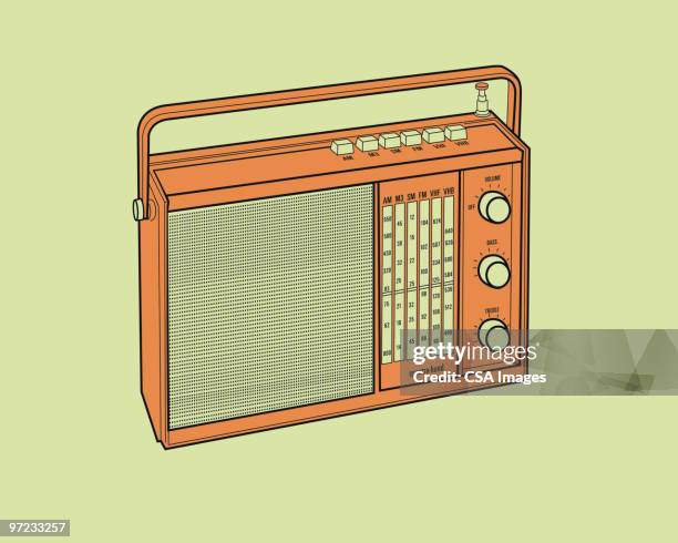 radio - radiogerät stock-grafiken, -clipart, -cartoons und -symbole