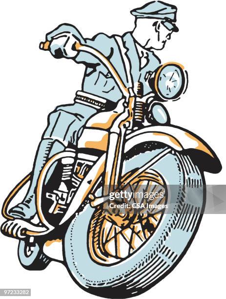 man with sign - biker stock illustrations