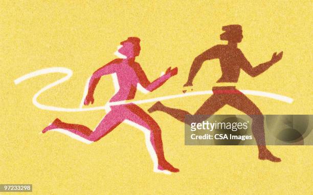 runners in a race - sports stock illustrations