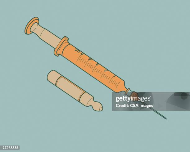 stockillustraties, clipart, cartoons en iconen met syringe - heroin