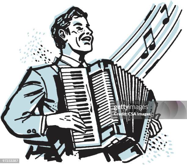 guitarist - accordian stock illustrations