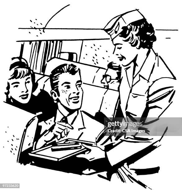 stewardess - flight crew stock illustrations