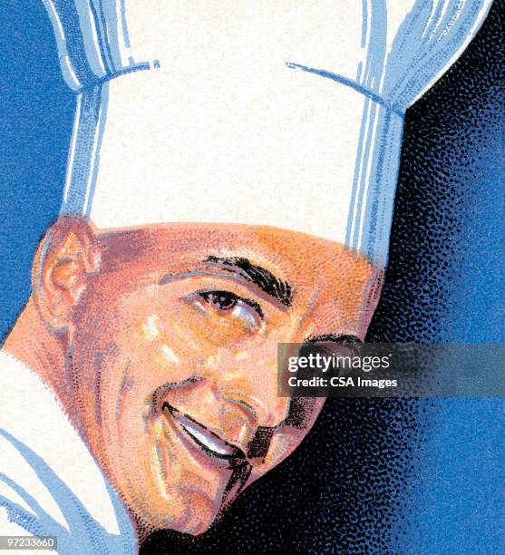 chef - chef portrait stock illustrations