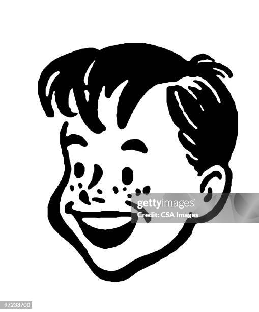 boy - sommersprosse stock-grafiken, -clipart, -cartoons und -symbole