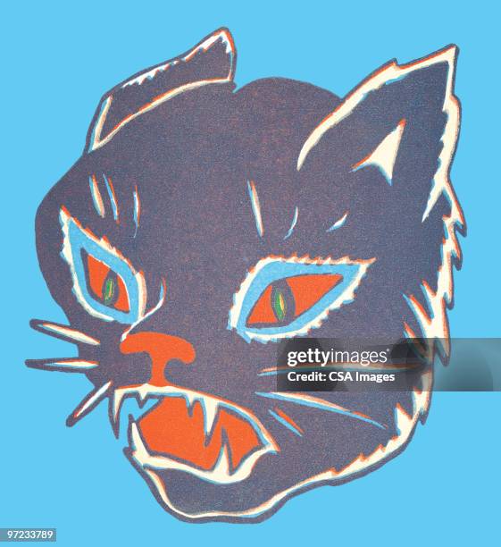 black cat - ugly cat stock illustrations