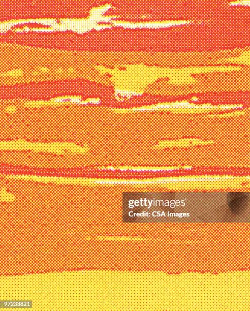 orange sky - 90s background stock illustrations