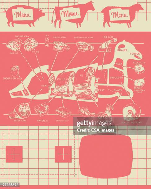 beef diagram - beef tips stock illustrations