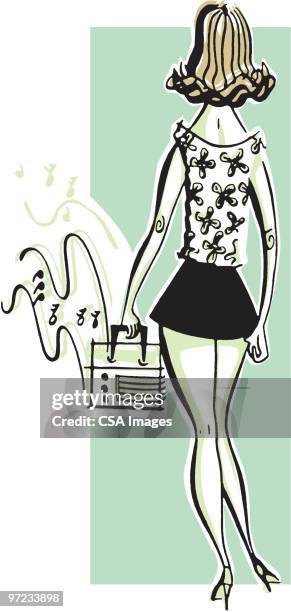 portable radio - portable radio stock illustrations