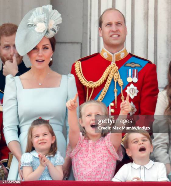 Catherine, Duchess of Cambridge, Princess Charlotte of Cambridge, Savannah Phillips, Prince William, Duke of Cambridge and Prince George of Cambridge...