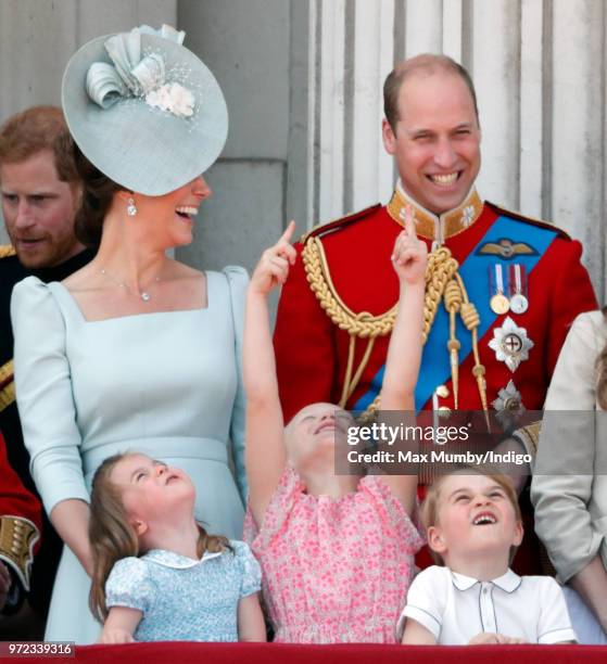 Catherine, Duchess of Cambridge, Princess Charlotte of Cambridge, Savannah Phillips, Prince William, Duke of Cambridge and Prince George of Cambridge...