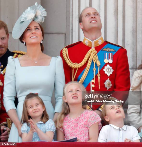 Catherine, Duchess of Cambridge, Princess Charlotte of Cambridge, Savannah Phillips, Prince William, Duke of Cambridge and Prince George of Cambridge...