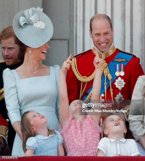 Catherine, Duchess of Cambridge, Princess Charlotte of Cambridge, Savannah Phillips, Prince William, Duke of Cambridge and Prince George of Cambridge...