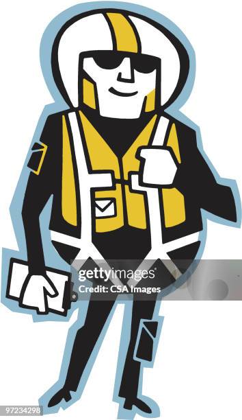 pilot - skydiving plane stock illustrations