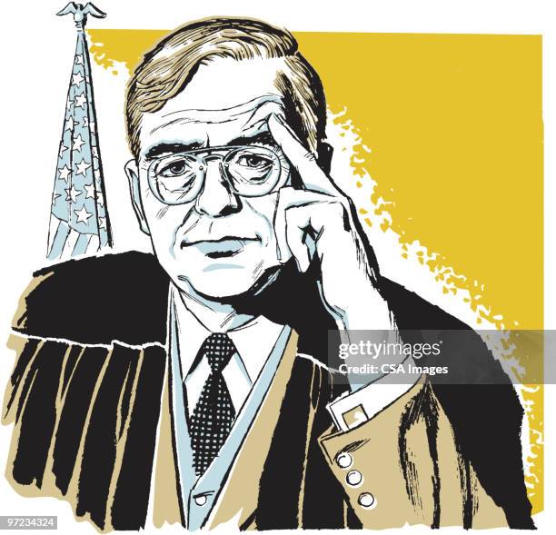 judge - serious crimes court stock illustrations