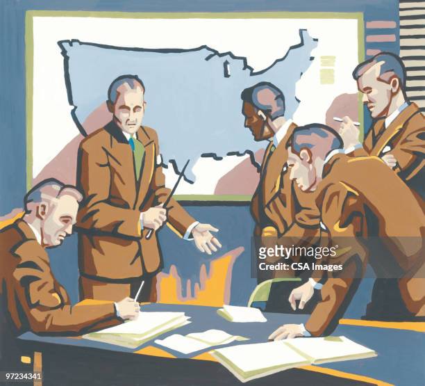business meeting - conference table stock illustrations