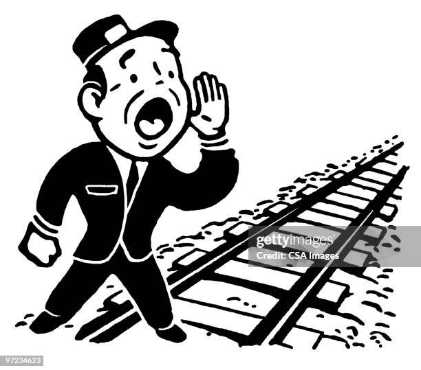 all aboard - ticket inspector stock illustrations