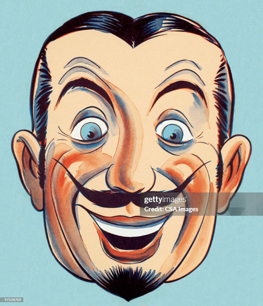 Smiling Man with Mustache